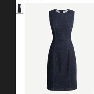 NEW NWT J. Crew Blue Jay Denim Sheath Dress Size 4